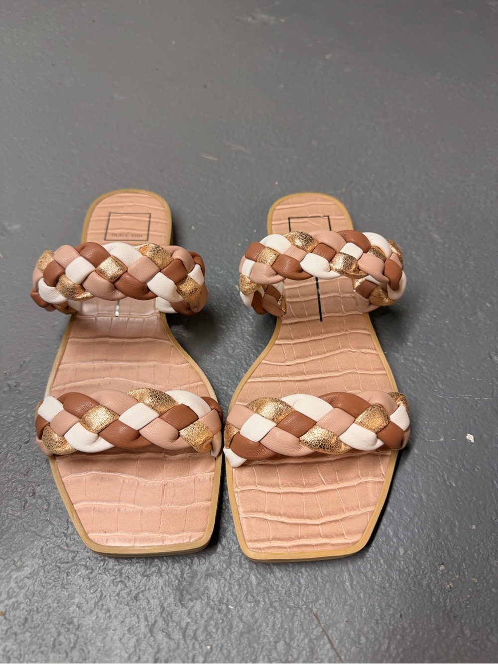 Dolce Vita Indy Natural Multi Braided Slide Sandals Size 10 NIB
